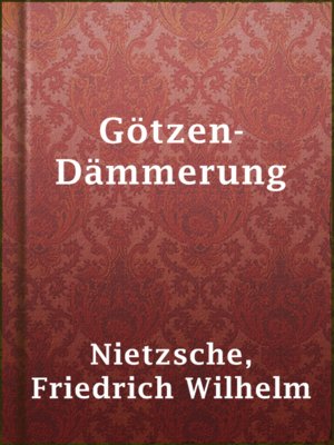 cover image of Götzen-Dämmerung